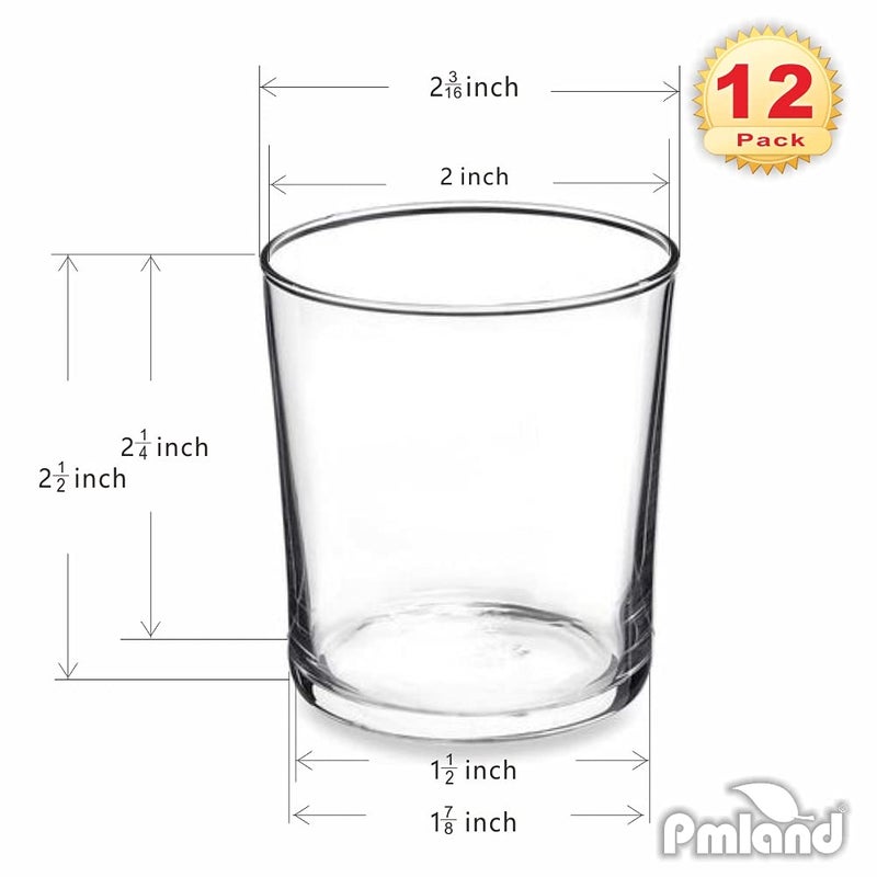 PMLAND Clear Glass Votive Candle Tealight Holders - Bulk Pack of 12 - Image 2